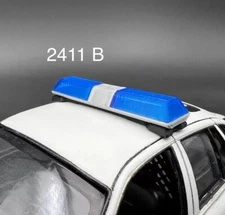 1/24 25 27 Blue Chrome Code 3 LP6000 Lightbar W/ Internal Lens Police Sheriff