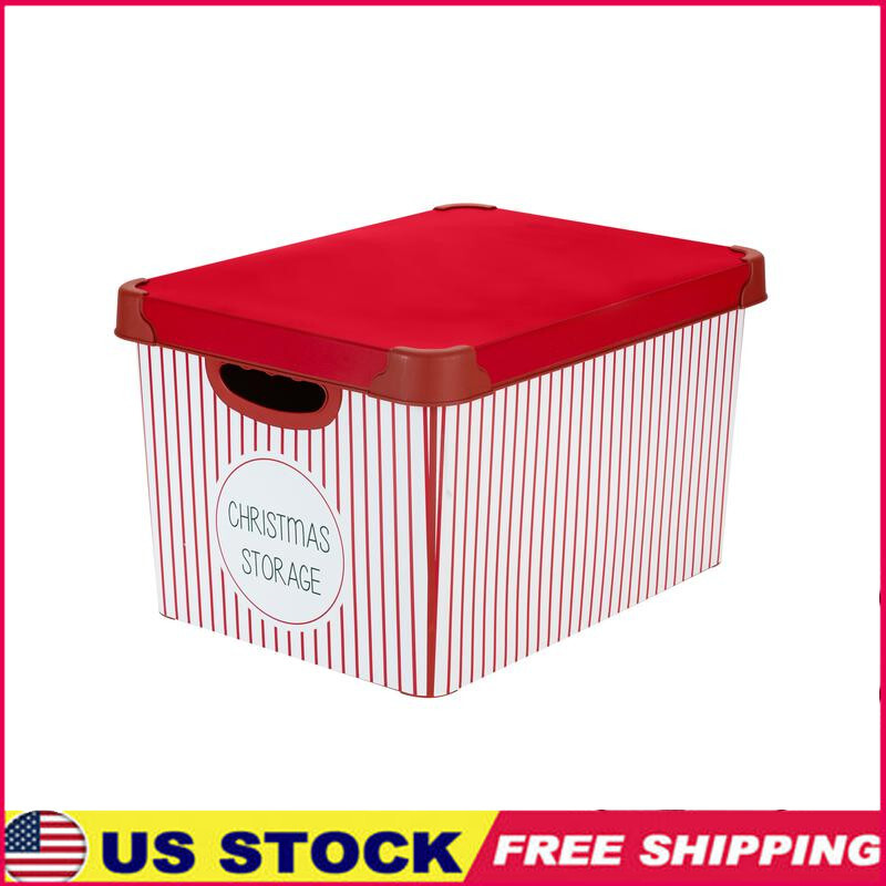 Christmas Storage Bin Stackable Holiday Tote for 60 Ornaments 7.48 Gal Plastic Container