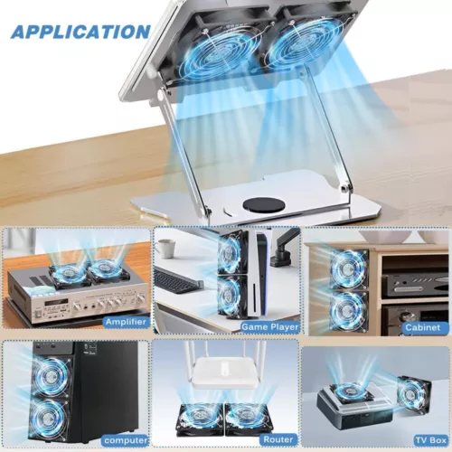 2-in-1-USB Ventilator 140mm Leise PC PC Gehäuselüfter Einstellbare Doppel Lüfter - Bild 4 von 7