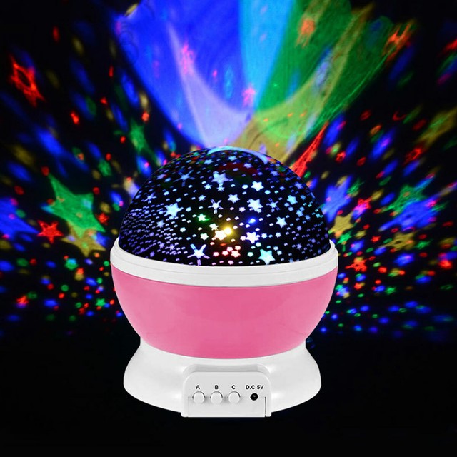 Rotation LED Night Light Projector Kids Ceiling Star Sky Moon Baby