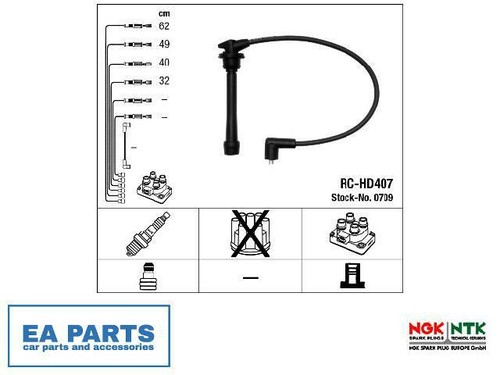 NGK Ignition Cable Kit Black For AUDI 100 Avant VW Golf Mk1 Mk2 - View #12