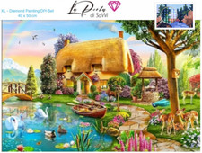 großes Diamond Painting-Set DIY Haus am See ...