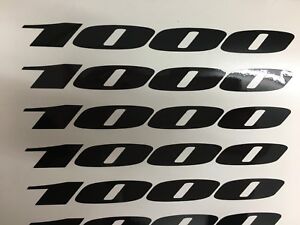 Suzuki GLOSS BLACK 16in 41cm long decals 600 750 stickers gsx r 1000 1100 racing