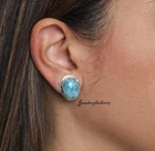 Larimar Stud Dangle Stud 925 Sterling Silver Stud Lovely Stud Sr204