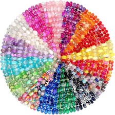 Cludoo 240 Pieces Large Hole Beads for Jewelry Making, 16 Large, 16 Colors