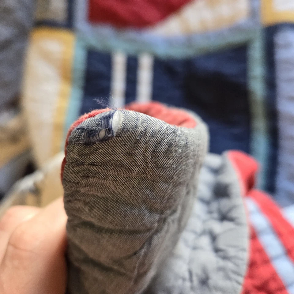 Edredón Pottery Barn Kids Twin Equipo de Béisbol Fútbol 69x86 Manta Edredón Azul Foto 3 de 4