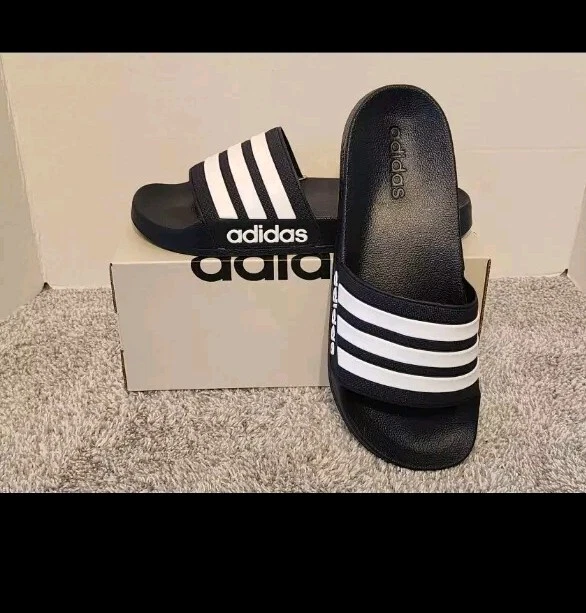 Adidas Adilette Sandali Doccia Slides Uomo 10 Donna 11 Infradito NUOVI Nero