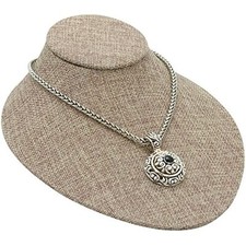 Low Profile Burlap Jewelry Necklace Display Bust 6 3/4" Wide by 8" deep and 3