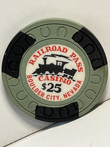 1960’s Rare Railroad Pass Casino $25 Gaming Chip Boulder City Nevada 1/100! NICE - Picture 2 of 3