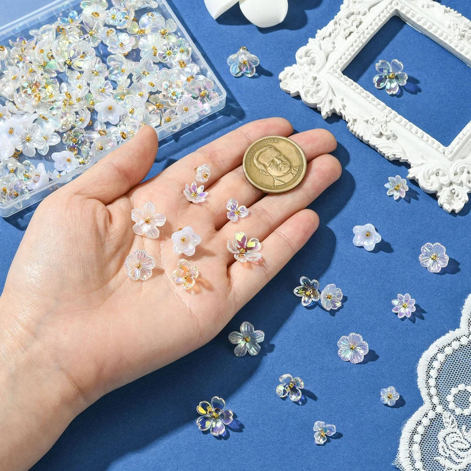 150 шт. подвески в смешанных стилях акриловые цветы бусины подвески для ювелирных изделий - Изображение 4 из 4