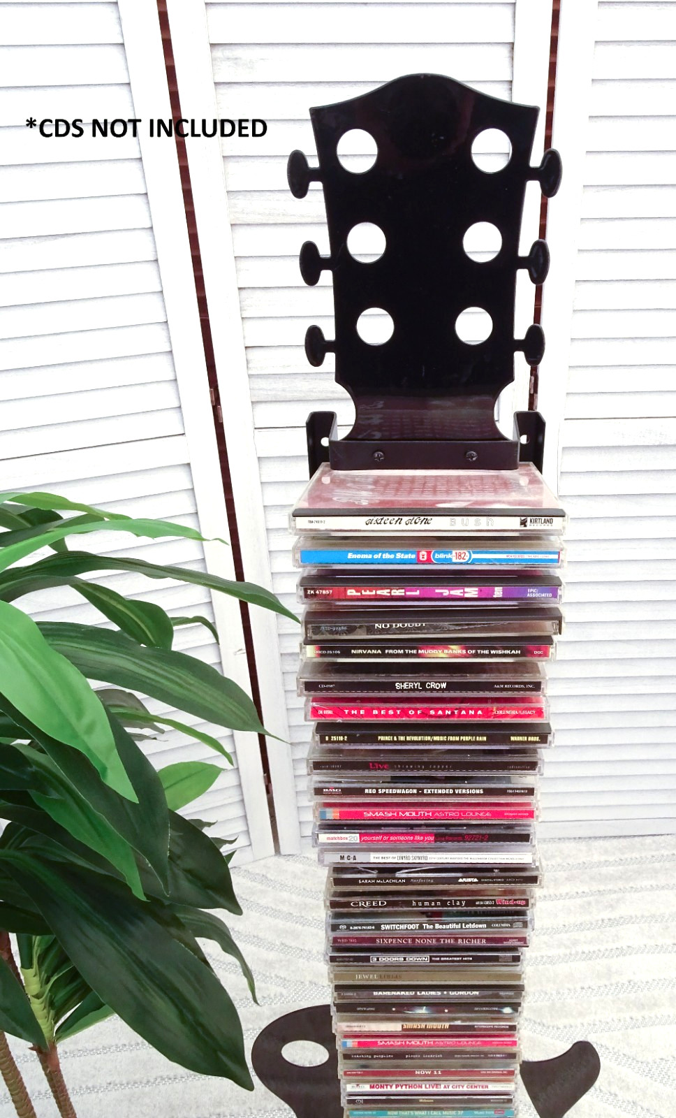 Vintage Atlantic Les Paul Guitar Shaped Music CD Holder Tower Rack 50” Rare