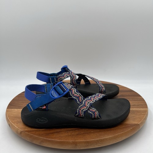 Größe 8 Chaco Z/1 klassische blau/schwarze Damen-Sandalen verstellbarer Riemen hergestellt in den USA