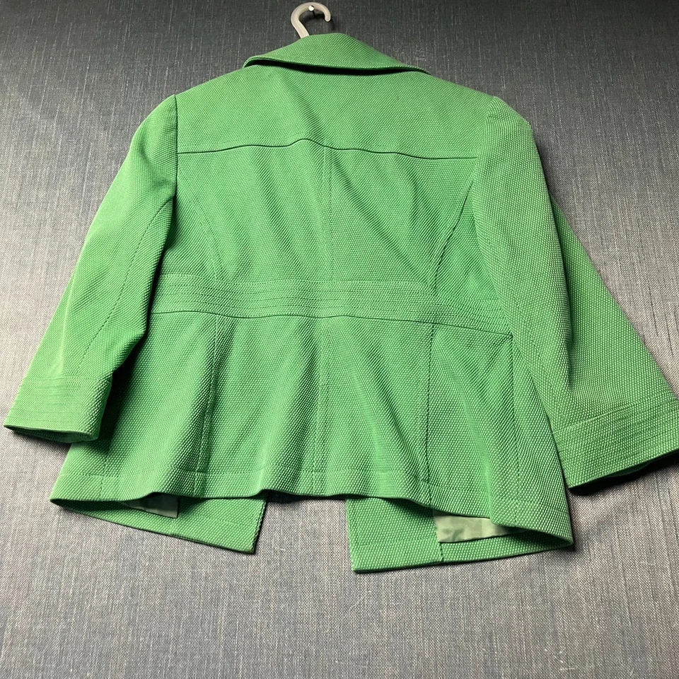 Chaqueta halógena para mujer talla L verde botón bolsillos delanteros forrada cuello elegante Foto 4 de 4