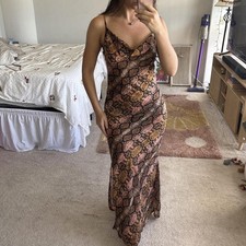 Nasty Gal Collection snake  maxi dress in a pink/brown