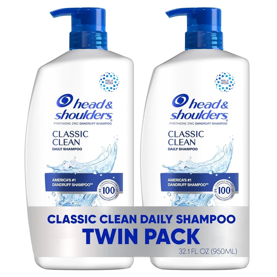 Head & Shoulders Classic Clean Shampoo 32oz, Pack of 2 – Anti-Dandruff Formula - Image 2 of 4