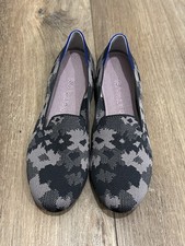 Rothy  s Loafer Shoes in Grey Floral Camo, Size 9.5, Machine Washable 