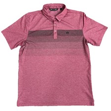 Travis Mathew Polo Shirt Mens Large Stripe Golf Performance Pima Cotton Peru