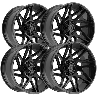 #ad Set of 4 Gear 777B Vortex 20x10 6x135 6x5.5quot; 19mm Gloss Black Wheels Rims $1008.96