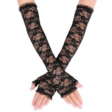 Yolev Women's Long Lace Fingerless Gloves Bridal Elbow Length Gloves Long Lac...