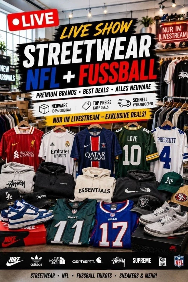 Fashion/NBA/NFL wie im Stream gezeigt!