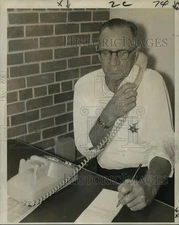 1969 Press Photo Sheriff Robert D. Bridges of St. Helen Parish at a Desk