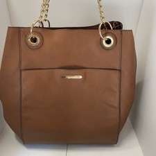 Steve Madden Large Purse Animal Print Inside Brown Chain Strap Matching Bag