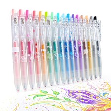Glitter Gel Pens, 16 Pack Colored Glitter Pens, 0.7mm Retractable Colorful Sp...