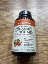 NatureWise Curcumin Turmeric 2250mg - 95% Curcuminoids & BioPerine 90 Capsules