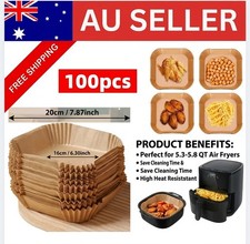 100pcs Air Fryer Disposable Paper Liner Square Food Grade Parchment Paper Liners