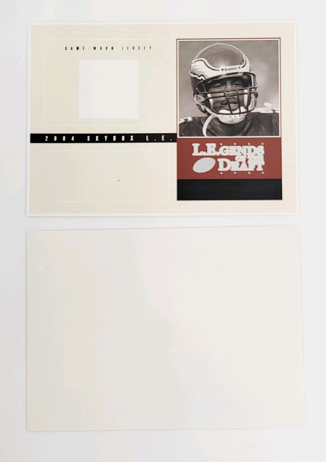 1/1 RARE TEST PROOF BLANK BACK PATCH 2004 Skybox LE LEgends Draft DONOVAN MCNABB