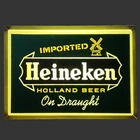 Vintage Imported Heineken Holland Beer On Draught Lighted Wall Advertising Sign