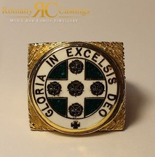 925 Solid Sterling فضي SQ Masonic خاتم Dipped in 9ct ذهبي 25 x 25 mm 22.50g