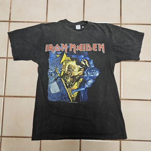 90s Iron Maiden T-Shirt No Prayer On The Road Tour 1 1990s vintage concert t-shirt, vintage, single stitch, B+ condition