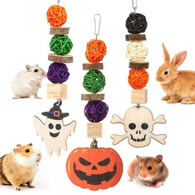 FiveBull Bunny Chew Toys, Natural Guinea Pig Toys,3pcs Perfect Chews 3 pcs