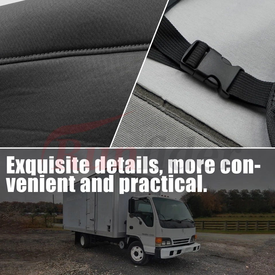 Custom 40/60 Split Bench Seat Cover for Isuzu NPR 1995-2005 by Runfider-Black — 第 4/4 张图片