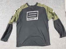 Vtg SHIFT Long Sleeve T-Shirt Mens L Grn/Blk Faded Motocross RARE