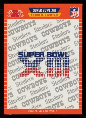 Super Bowl 1989 Pro Set #XIII Super Bowl NFL Collectibles Steelers