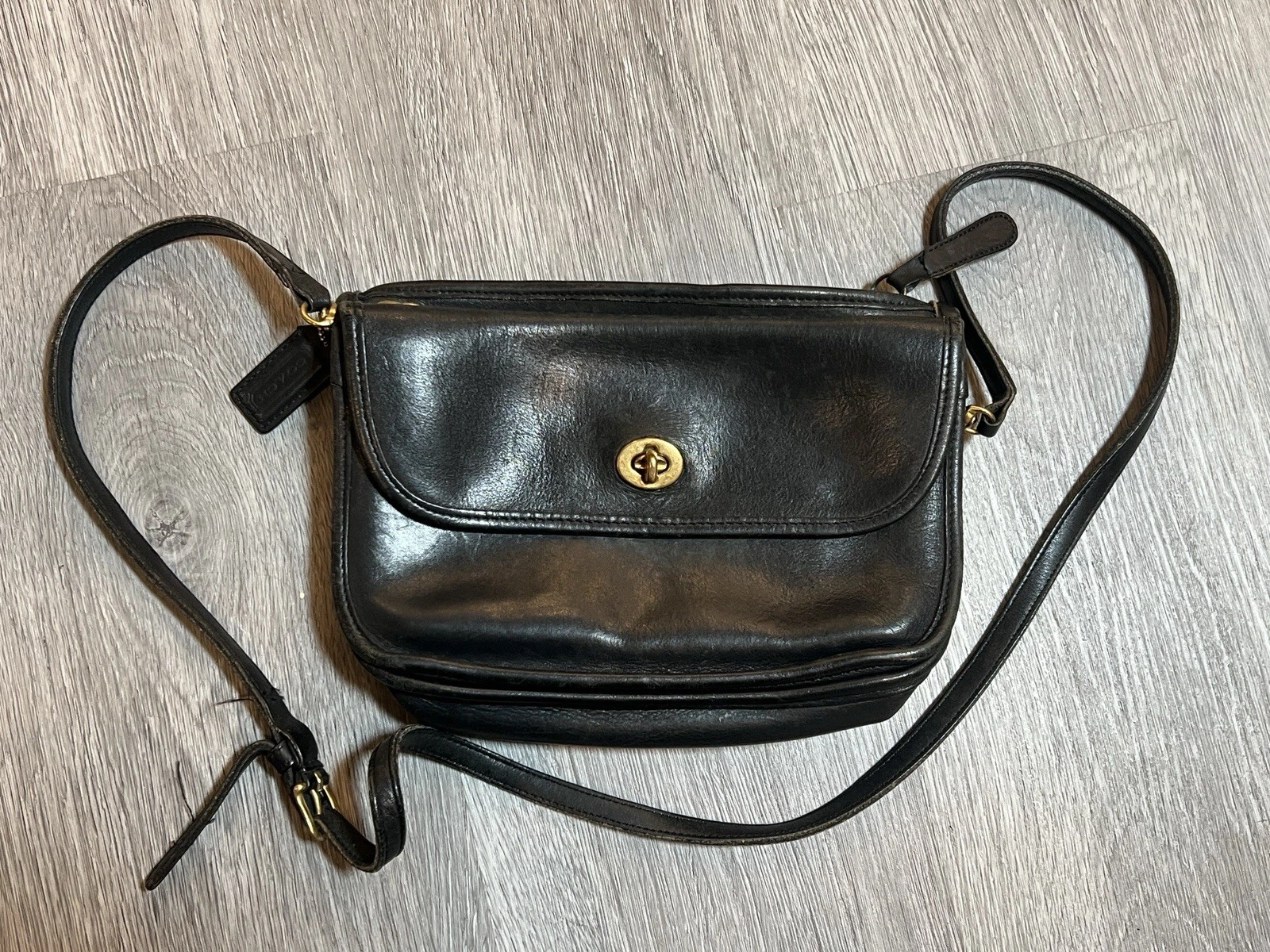 RARA borsa Coach vintage Mystery in pelle nera made in USA autentica
