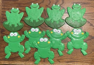 9 Retro Green LILY PAD & JUMPING FROG Tub No Slip Bathtub Safety Suction Bath