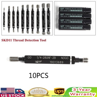 10 Pcs American Thread Plug Gage Gauge Set Double End Go And No Go H28 SKD11