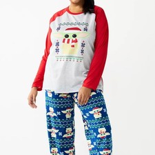 Pajamas XXL Set Top Plush Star Wars Mandalorian Baby Yoda Holiday Christmas New