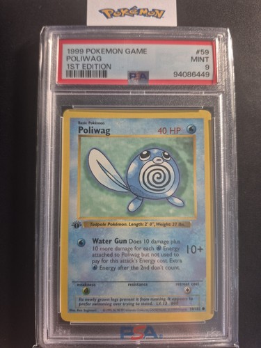 Poliwag (1st Edition) graded PSA 9 for sale on eBay