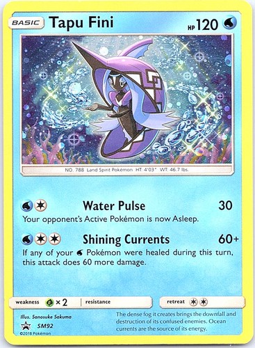 Tapu Fini - SM92 Holo Promo Sun & Moon Promo Pokemon Moderately Played