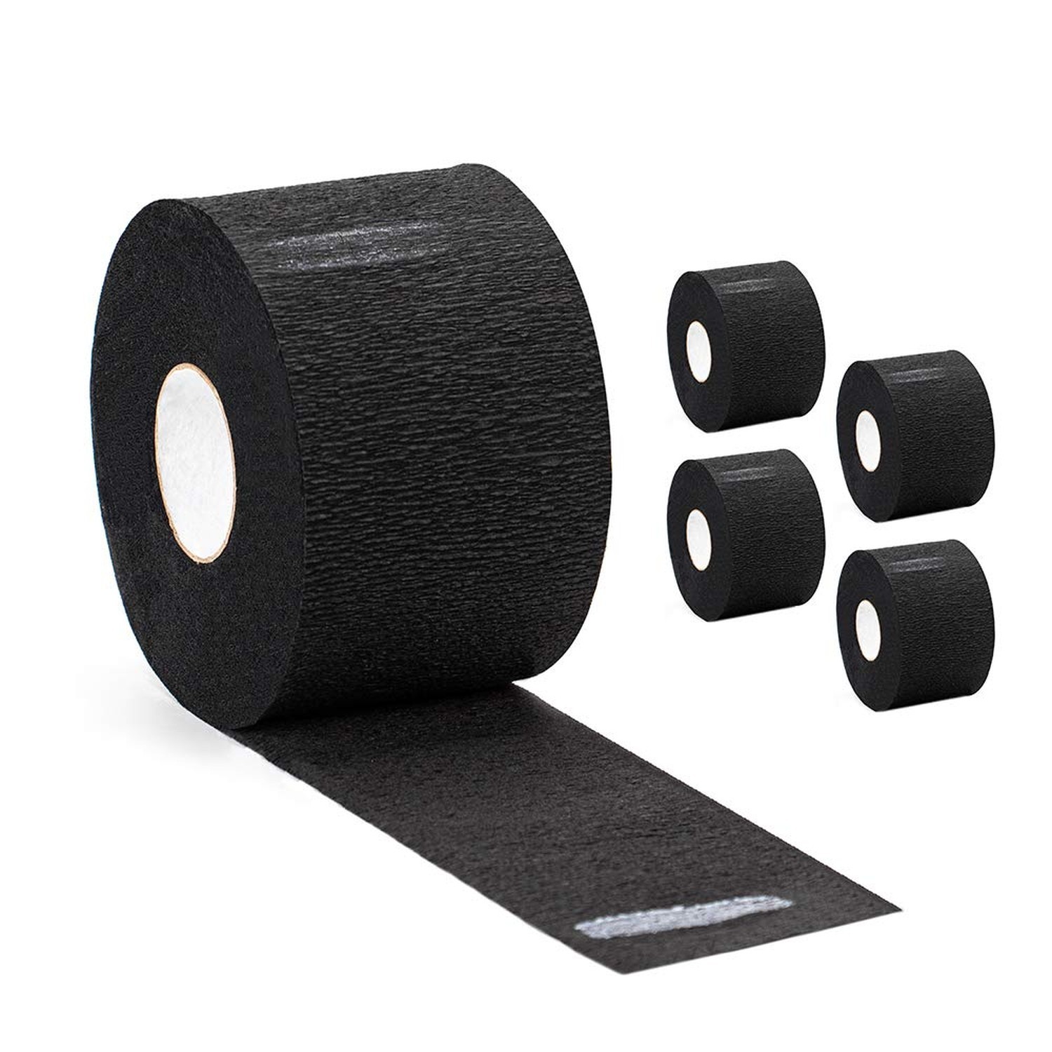 Disposable Paper Barber Neck Strips - 5 Rolls 500 Strips Black Professional S...
