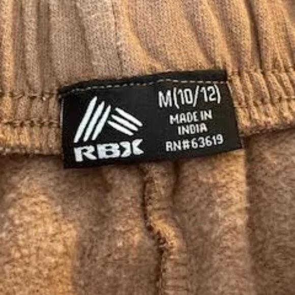 RBX Boys Performance Fleece Joggers -Brown - Size 10/12 - Image 4 of 4