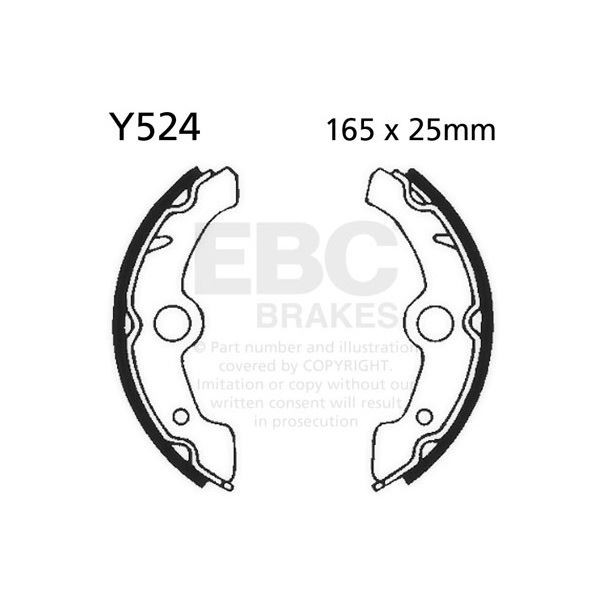 EBC Brake Shoe Set (5) Front Right for Yamaha YFM 350 1996 - 1998