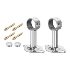4 Set Ceiling Mount Curtain Rod Bracket Fit 32mm/1.26" Pipe Length 100mm/3.94"