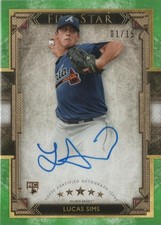 2018 Topps Five Star Baseball Autographs Green Fsa-Ls Lucas Sims 01/15