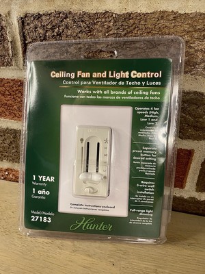 Hunter 4-Speed Ceiling Fan/Light Control 27183 Preset Dual-Slide On/Off Switch