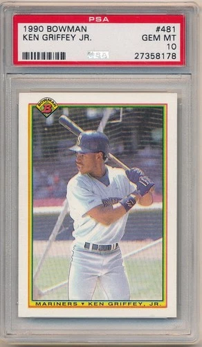 KEN GRIFFEY JR 1990 BOWMAN BASEBALL CARD #481 SEATTLE MARINERS PSA 10 GEM MINT